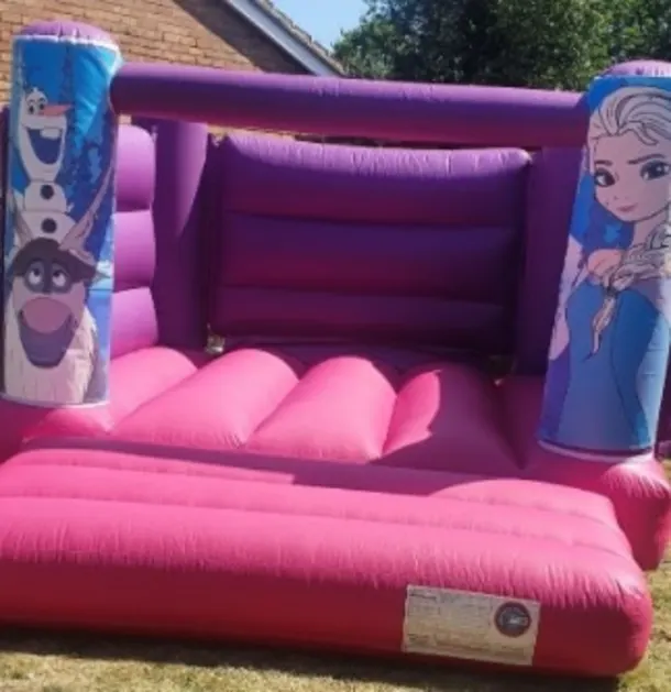 11x15x7ft Frozen Castle Backyard Bouncers Pink