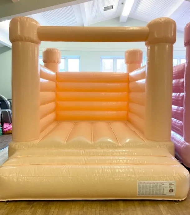 Pastel Peach Wedding Bouncy Castle