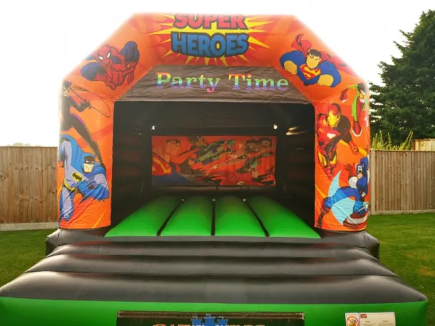 Super Heros Disco Bouncy Castle Orange