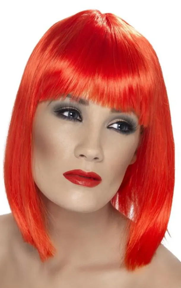 Glam Neon Red Wig