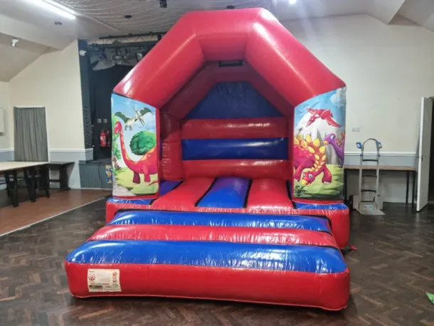 10 X 12ft Dinosaur Red And Blue Disco Bouncy Castle