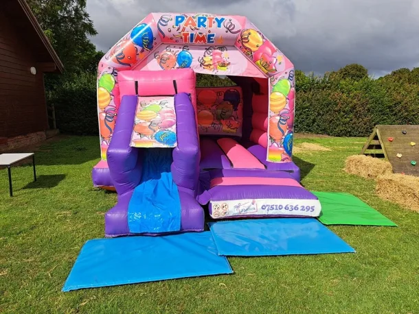 Pink Party Time Bouncy Castle