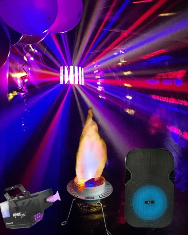 Led And Strobe Lighting Fx Bar Bluetooth Speaker Smoke Machine And Flame Machine