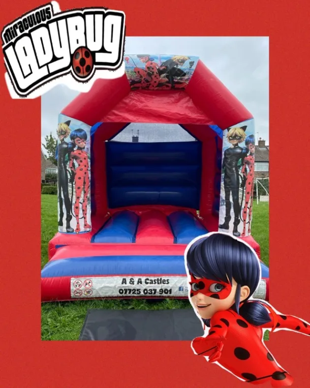 10ft X 12ft Blue And Red Castle - Miraculous Ladybug Theme