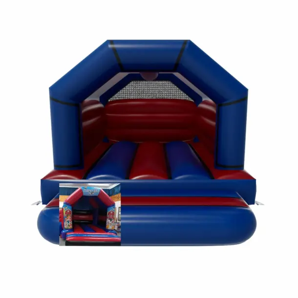 Blue And Red Themed Bouncy Castle  - Farm Yard