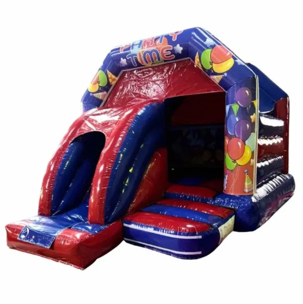 Party Time Combo Slide Bouncy Castle - Red And Blue