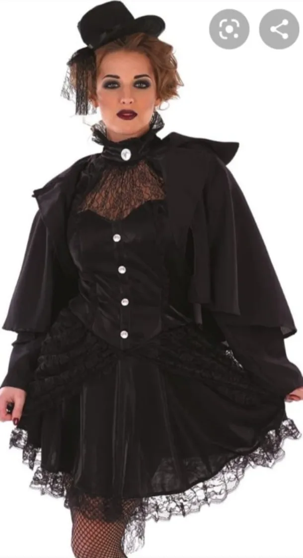 Victorian Widow Fancy Dress Costume (medium)