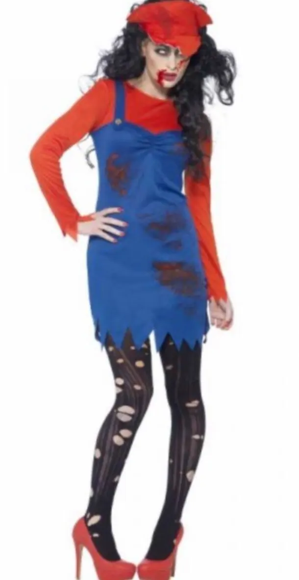 Zombie Plumber Lady Dress And Top Hat - Large