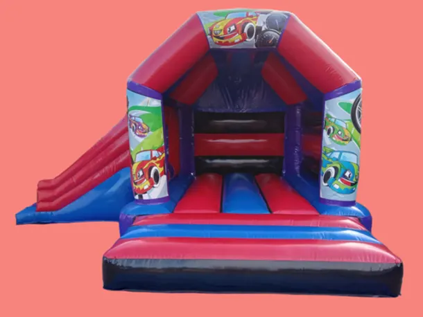 Themed Side Slide Bouncy Castle - Cars