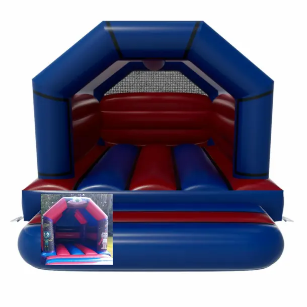Blue And Red Themed Bouncy Castle - Robots