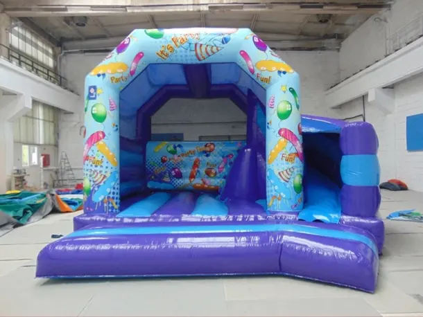 180 Curved Bouncy  Castle With Slide