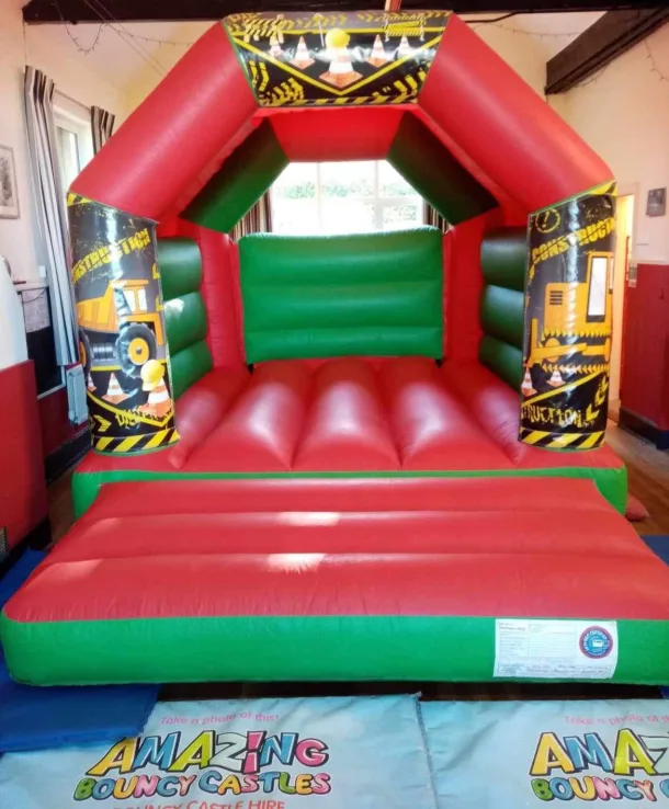 11ft X 15ft Construction Bouncy Castle - Red And Green