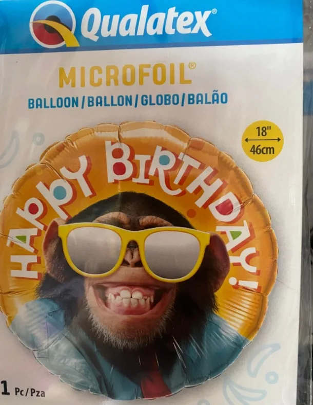 Happy Birthday Monkey Helium Balloon