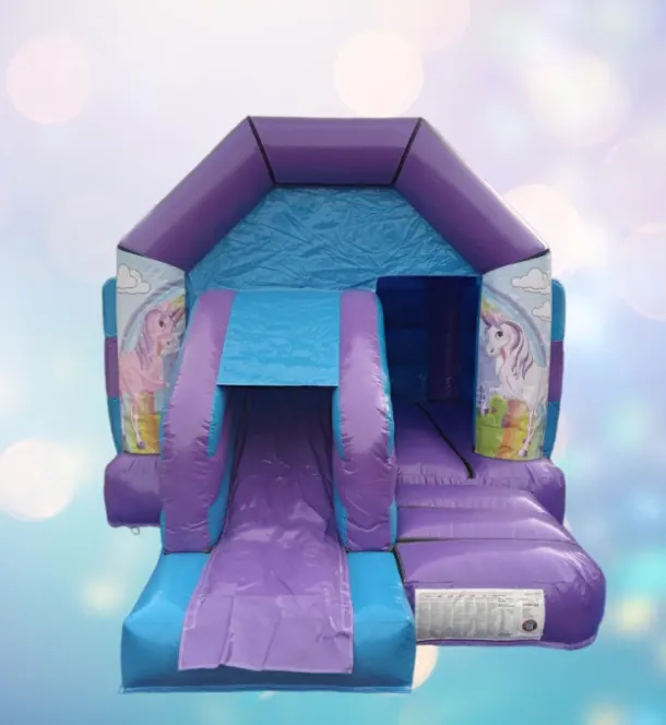 Unicorn And Ponies Purple And Blue Front Slide