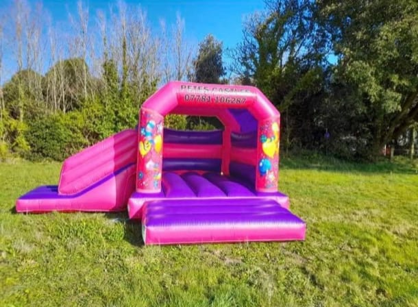 Pink Velcro Castle With Slide