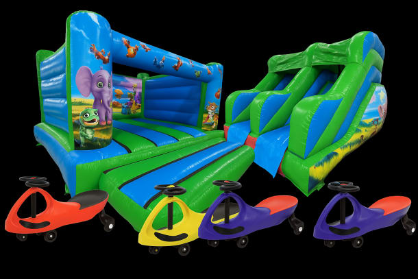 Jungle Castle With Jungle Slide And Didi Cars