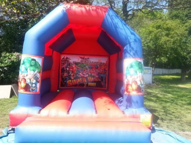 12ft X 12ft Blue And Red Castle - Superhero Theme