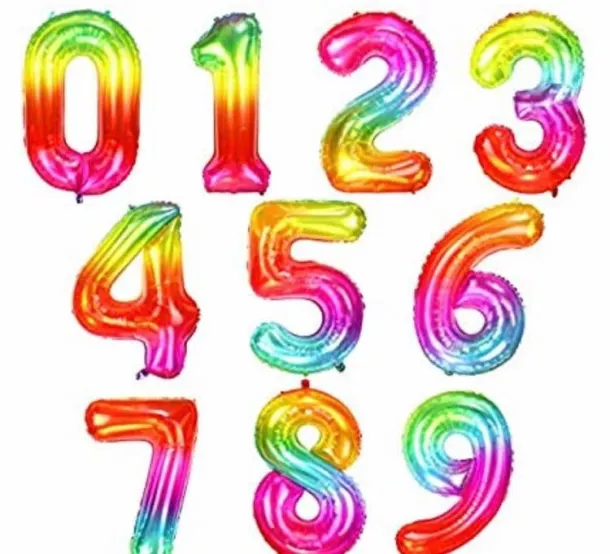 Numbered Balloons In Rainbow Colours