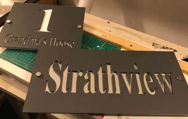 Slate Grey Fronted Acrylic House Sign Various Sizes