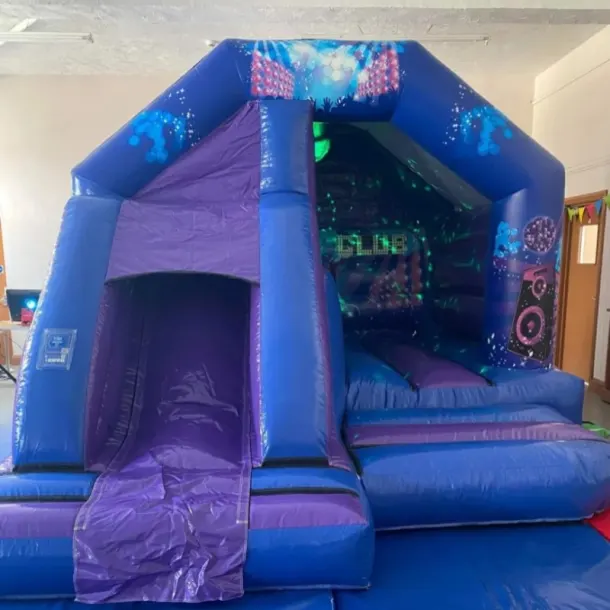 Disco Themed Front Slide Bouncy Castle 15x12ft