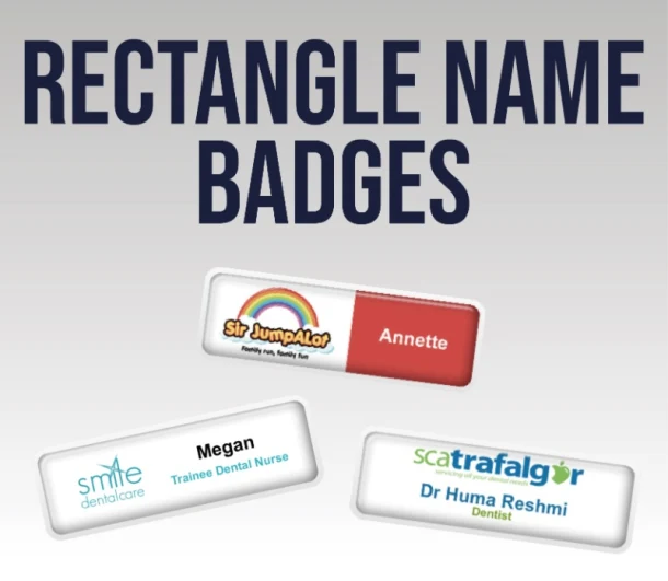 Rectangle Name Badges - 74 X 25mm