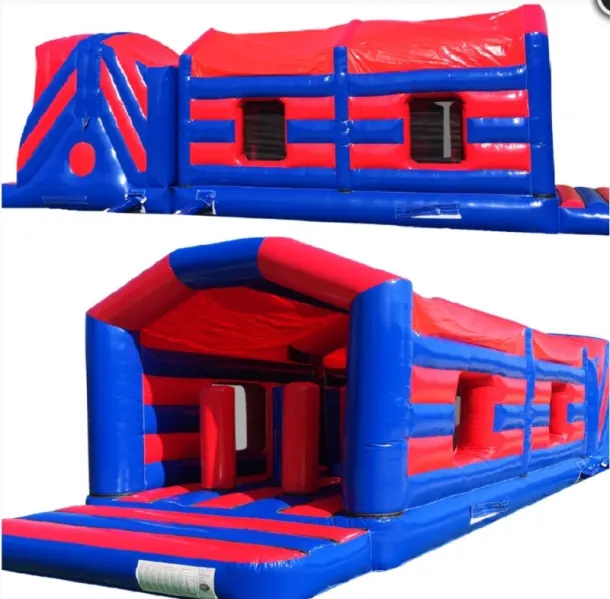 Child And Adult Obstacle Course Red And Blue