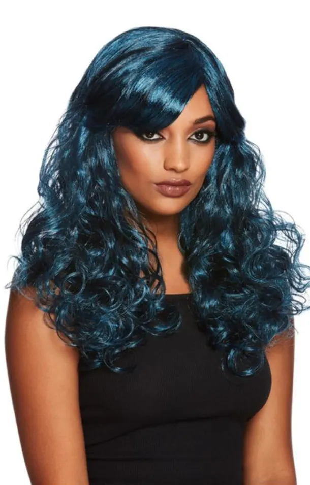 Gothic Black And Blue Wig