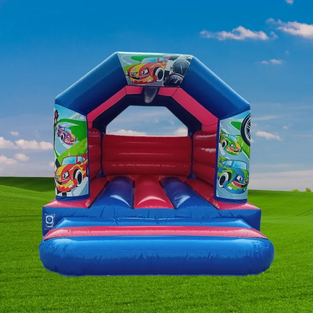 Blue And Red Themed Bouncy Castle - Cars