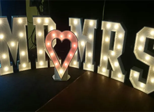 Mr And Mrs Led Letters Rental