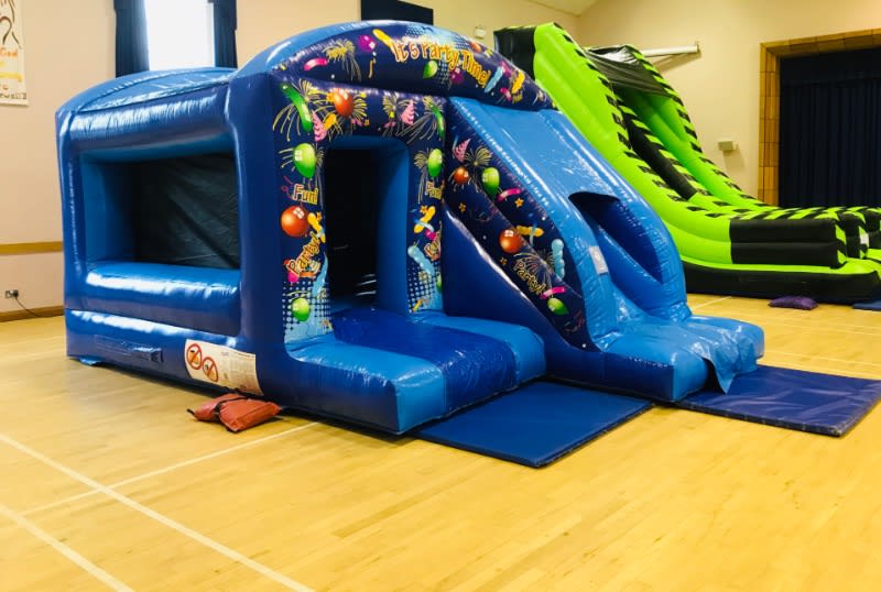 Party Theme Bouncy Castle With Slide Bouncearound Castles, Inflatable