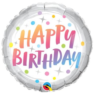 Rainbow Dots Birthday Balloon - 18inch Foil