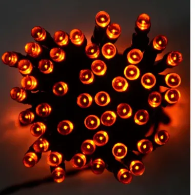 100 Led Orange Battery Lights - Requires 3 Aa Batteries