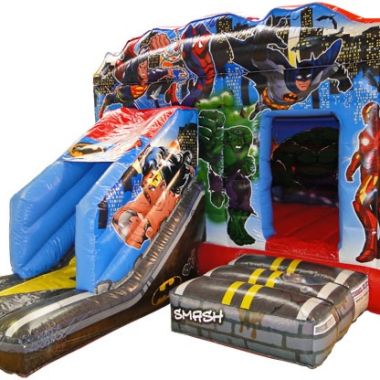 Superhero Bouncy Castle With Slide
