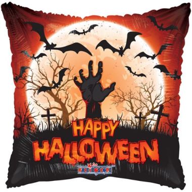 Square Happy Halloween Balloon 18 Inch