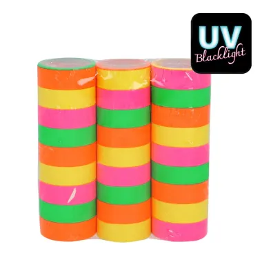 Set 3 Rolls Paper Serpentines Neon Uv (4 M)
