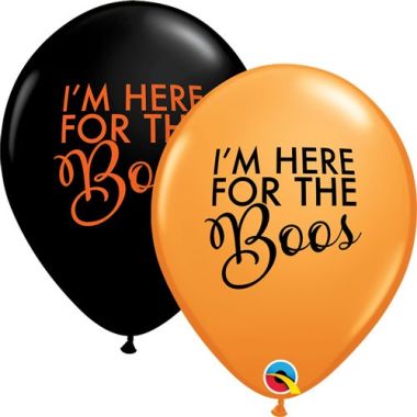 Here For The Boos 11inch Latex Balloons Pk25