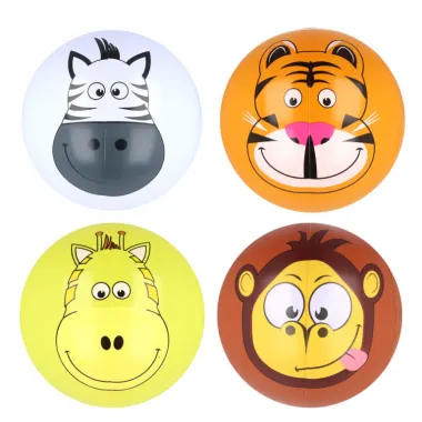 Jungle/zoo Inflatable Ball 30cm, 4 Assorted Designs. Price Per Ball