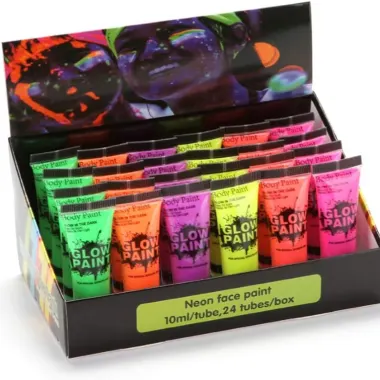 6x Tubes Of Glow Face Paint In Assorted Colours (colours Subject To Change)
