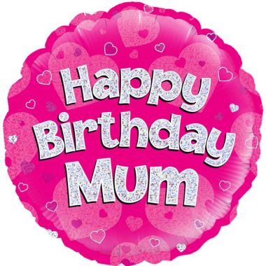 Happy Birthday Mum Pink Balloon - 18inch Foil