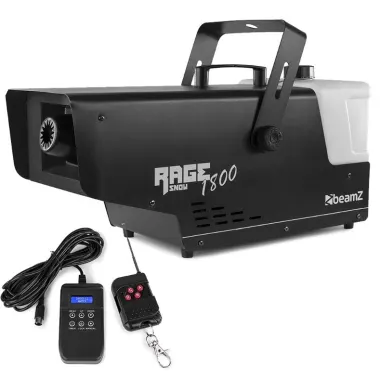 Beamz Rage1800 Snow Machine With Wireless Timer Control Dmx