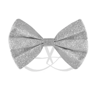 Silver Glitter Bow Tie