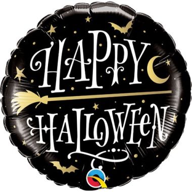 Black Happy Halloween Balloon 18 Inch