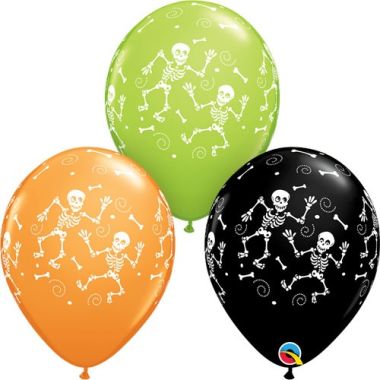 Fun Skeleton 11inch Latex Balloons Pk25