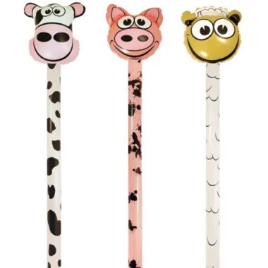 Inflatable Farm Animal Stick Assorted 118cm