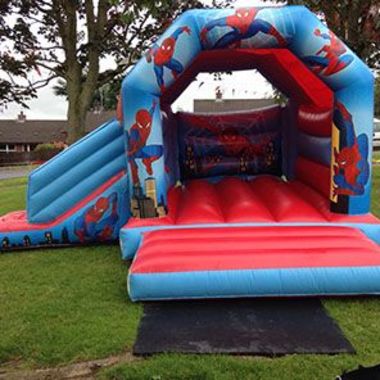 Spiderman Open Bouncy Castle With Slide