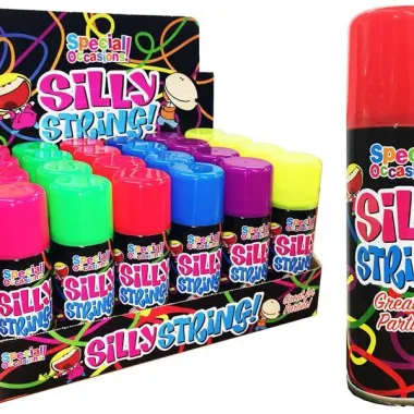 Silly String In Assorted Colours 24 X 200ml Cans