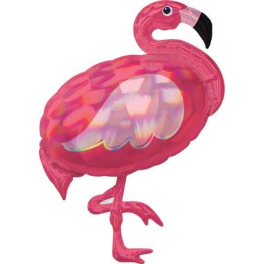 Pink Flamingo Iridescent Supershape Balloon - 33inch Foil