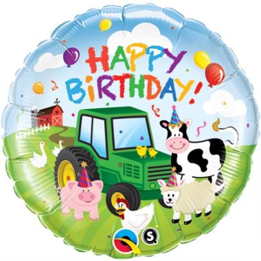 Happy Birthday Barnyard Balloon - 18inch Foil