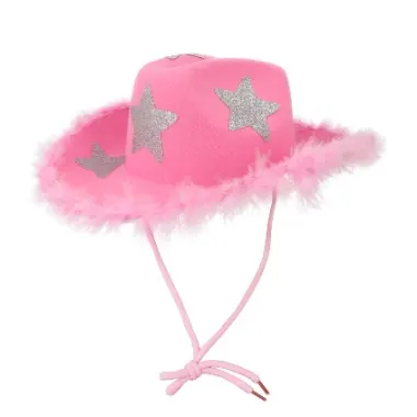 Pink Fluffy Cowboy Hat