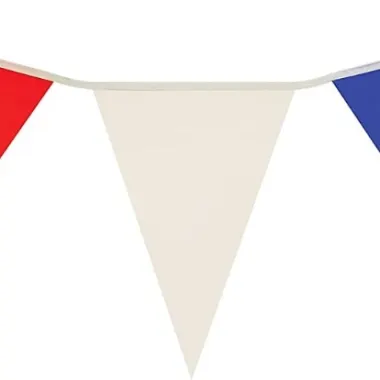 Red White Blue Standard Plastic Bunting 10m (20 Flags)
